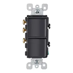 LEVITON - Interruptor Sencillo Conmutable Negro Decora 5641-E
