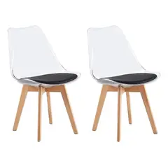 MOBLIHOUSE - Set X2 Sillas Eames Nórdico Madera Polipropileno