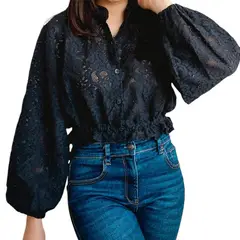 MORAMI - Blusa para mujer en encaje