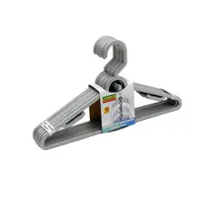 VANYPLAS - Gancho Para Ropa Plástico X 10 Gris
