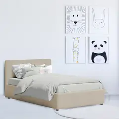 EKONOMODO COLOMBIA - Colchon Sencillo + Base cama Baul + Espaldar infantil Taupe 100x190