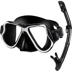GEF - Snorkel Mascara Careta Buceo Profesional Vidrio Templado