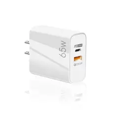 GENERAL - Cargador Carga Rapida 65W F002 USB Portatil Blanco