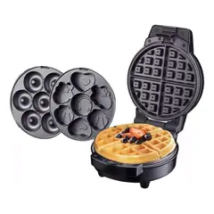 SOKANY - Maquina De Donas Waflera Figuras 3 En 1 Snak Maker 600w