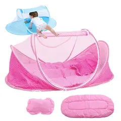 MIFANQI - Cuna mosquitero toldillo portatil para bebe Rosado
