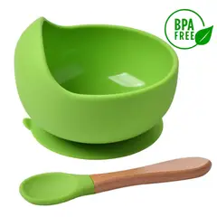 GENERICO - Vajilla plato y cuchara para Bebé en Silicona