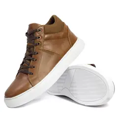 VIAR - Tenis Bota Moda en Cuero Para Hombre Fiodor05 Miel