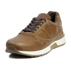 VIAR - Tenis Moda en Cuero Para Hombre Valentino Miel