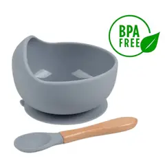 GENERICO - Vajilla plato y cuchara para Bebé en Silicona