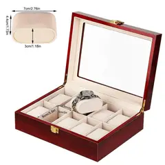 GENERICO - Estuche para organizar 10 relojes en madera laminada