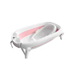 CARESTINO - Bañera Plegable con Sorporte Hawaii Rosa
