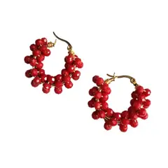 BY CAMI - Candongas Tejidas Pequeñas en Murano y Baño de Oro Dorado By Cami®