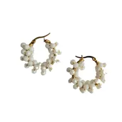 BY CAMI - Candongas Tejidas Pequeñas en Murano y Baño de Oro Dorado By Cami®