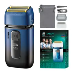 VGR - Afeitadora Eléctrica 2en1 Trimmer V-362 Afa Negroazul