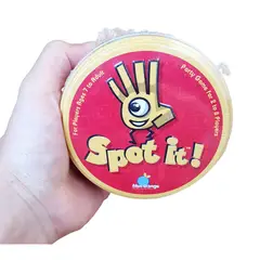 GENERICO - Cartas Spot It Rojo Amarillo Dobble Juego Mesa Coincidencias Caja Metalica