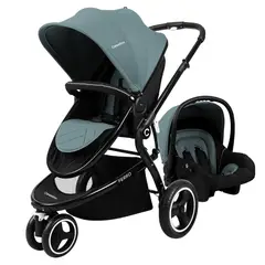 CARESTINO - Coche Ferro Verde con Porta bebé y Moisés