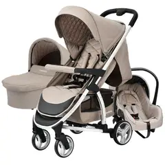 CARESTINO - Coche London Beige con Huevito y Moisés