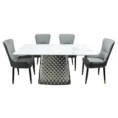 DORMILANDIA - Comedor Dubái de 4 puestos piedra sinterizada
