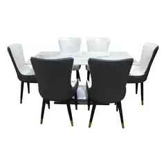 DORMILANDIA - Comedor Zurich de 6 puestos piedra sinterizada