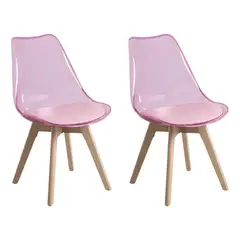MOBLIHOUSE - Set X2 Sillas Eames Nórdico Madera Polipropileno
