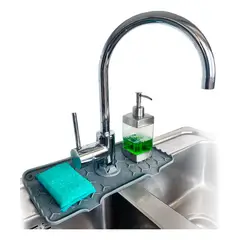 GENERICO - Organizador De Silicona Drenaje Canilla Monocomando Cocina Color Negro