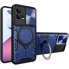 GENERICO - Estuche Protección Cámara Con Soporte Compatible Motorola G84 azul