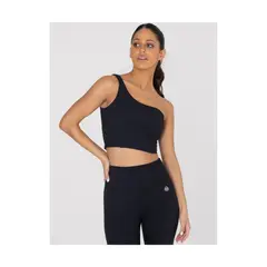 BSOUL - Top Mujer ASYMMETRIC CROP T NEW BLACK