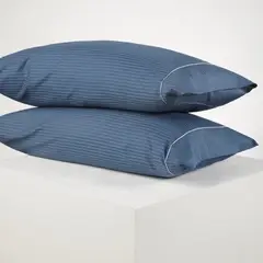 DISTRIHOGAR - Set x 2 Fundas 300 hilos Algodón Azul 50 x 90 cm