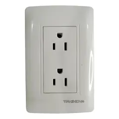 GENERICO - Tomacorriente Doble Polo Tierra Pared Lujo Residencias Hogar