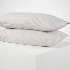 DISTRIHOGAR - Set x 2 Fundas 300 hilos Algodón Taupé 50 x 90 cm