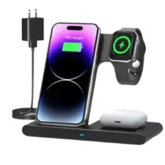 GENERICO - Estación De Carga 3 En 1 iPhone 15 14 13 12 11 Series Galaxy