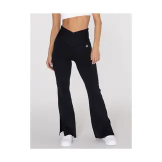 BSOUL - Pantalon Mujer SPLIT HEM FLARE LEGG NEW BLACK