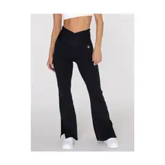 BSOUL - Pantalon Mujer SPLIT HEM FLARE LEGG NEW BLACK
