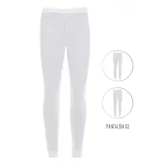 SANTANA - Combo X3 Pantalón Térmico Niña Blanco