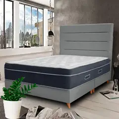PLUMA HOME - CAMA Atlanta Memory Foam Incluye colchon Pocket 160x190 Queen.