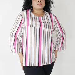 L Y H - Blusa Para Mujer Manga 34 Fucsia Marca L&H