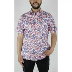 L Y H - Camisa Para Hombre Manga Corta Coral Marca L&H