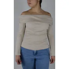 L Y H - Camiseta Para Mujer Manga Larga Khaki Marca L&H