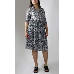 L Y H - Vestido Para Mujer Manga 34 Negro Marca L&H