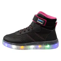 SMART FIT - Zapatos Tipo Botín Sneaker Con Luces Para Niña Smartfit Payless Negro