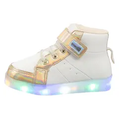 SMART FIT - Zapatos Tipo Botín Sneaker Con Luces Para Niña Pequeña Smartfit Payless Blanco