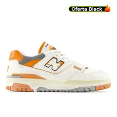 NEW BALANCE - Tenis 550-Blanco/Naranja