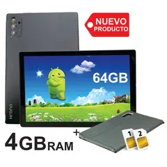 KRONO - Tablet 10 Pulgadas 4GB RAM Doble SIM Android 14 64GB Gris