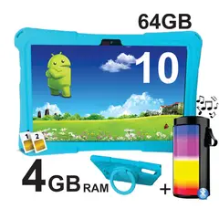 KRONO - Tablet Niños 10 Pulgadas 4GB RAM Doble SIM Android 14 64GB Azul