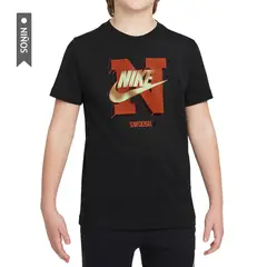 NIKE - Camiseta K Nsw Tee Futura Hbr Ssnl Niño-Negro