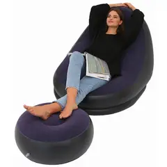 GENERICO - Silla Sofá Inflable Con Reposapiés Portátil Morado