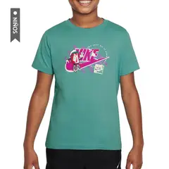 NIKE - Camiseta K Nsw Tee Boxy 1 Futura Niño-Verde