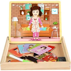 JUGANDO Y EDUCANDO - Juego Educativo De Vestimenta Magnética Pizarra Para Niños