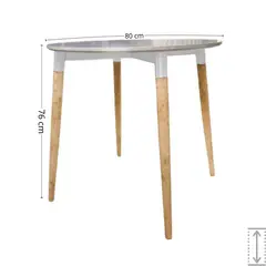 EKONOMODO COLOMBIA - Combo Comedor White Redondo Blanco Pequeño 4 Puestos Con Sillas Eames Beige