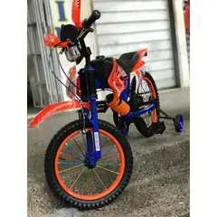 BEBESUNITA - BICIMOTO RIN 20 PARA NIÑOS DE 8 A 14 AÑOS AZUL CON NARANJA